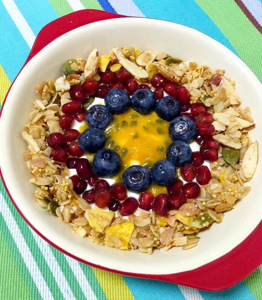 Breakfast - homemade granola with yogurt and fruits|coxiella24さん