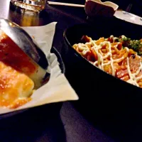 Snapdishの料理写真:池袋・すし居酒屋小池・ナポリ焼きそば/はんぺんチーズ|なっぐさん