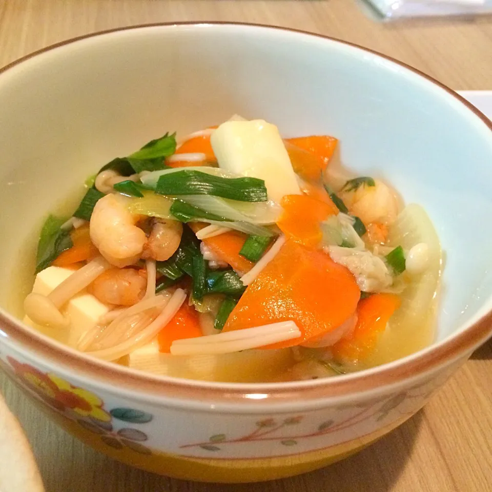 お豆腐 海鮮中華餡で|きむらゆりかさん