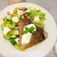 fish & salad dinner|Yvonne Yvonneさん