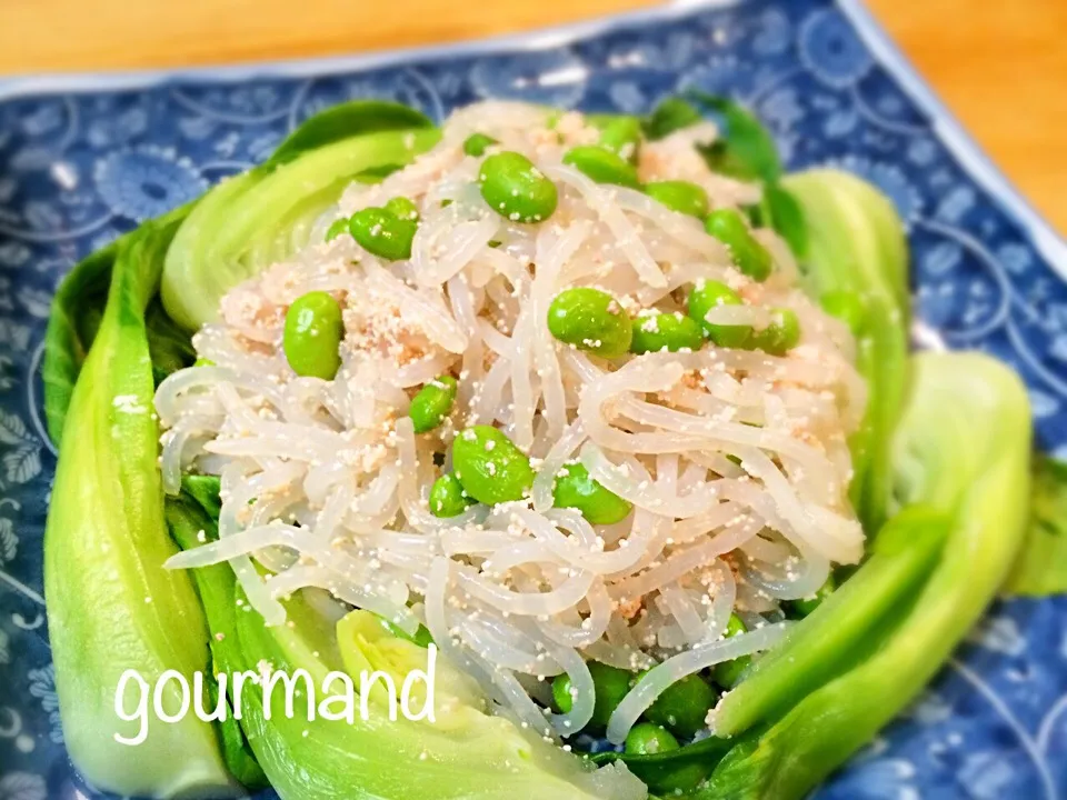 白滝の明太子炒め✨枝豆入り|プーティさん