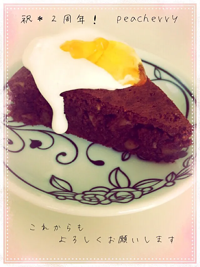 ２周年♡久々作った♪炊飯器でチョコレートケーキ😊|☆ぴ〜ちゃん☆さん