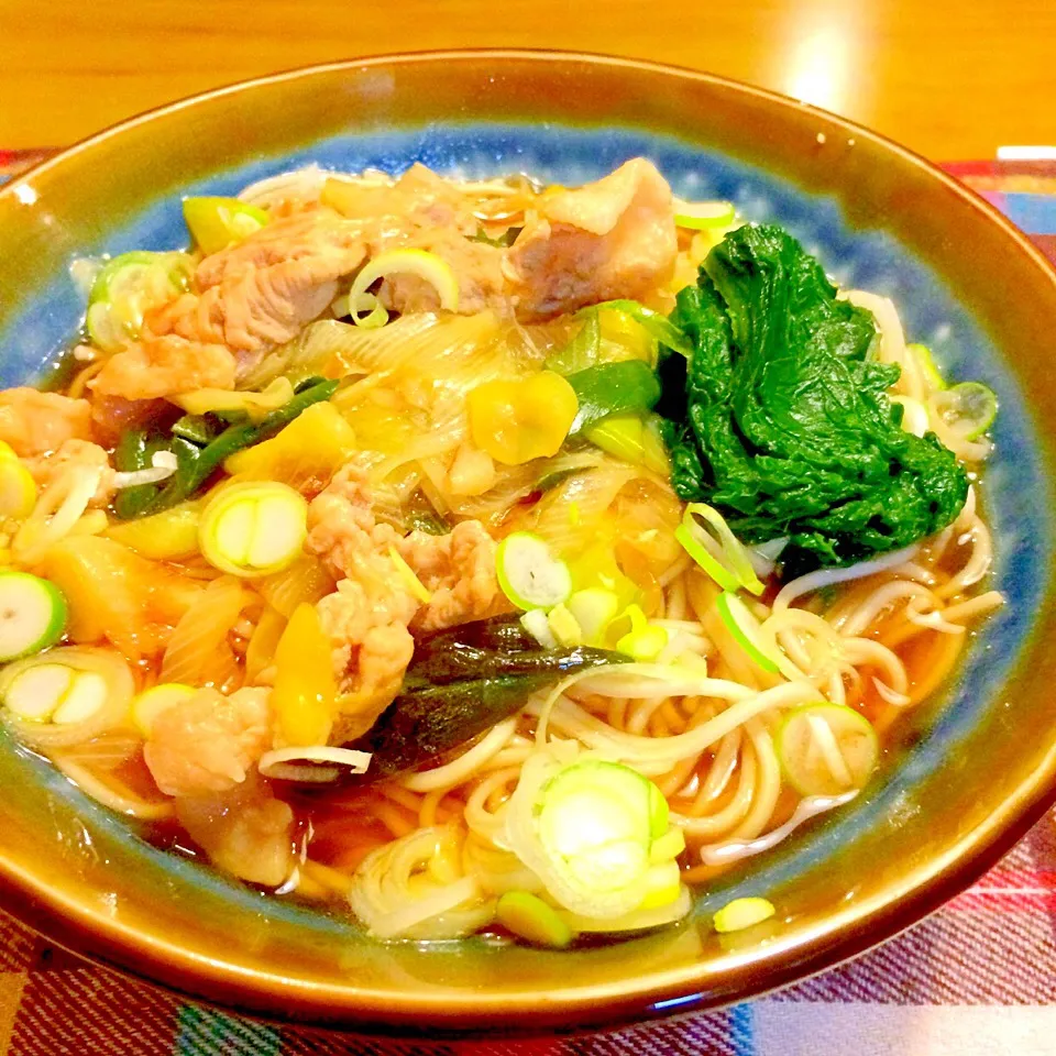 下仁田ネギたっぷりの蕎麦で夕食🍚🍚|かずみさん