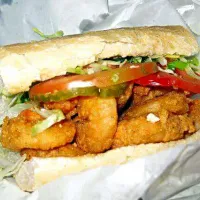 Snapdishの料理写真:Fish Fry Friday ❤ 🐠 ❤My Lil Foodie Princess Fried #Fish and Shrimp PoBoy ♨🌟 #Sandwich #Seafood #Dinner #Main dish 😊