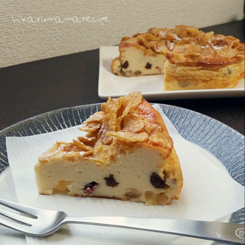 ノンオイル✲混ぜるだけ♪ベイクドチーズケーキ風ヨーグルトケーキ♡
