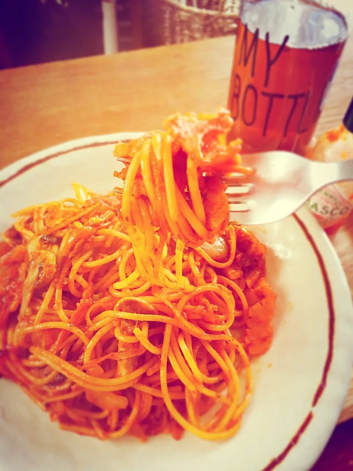 🍝茹で置き麺 🍴ナポリタン。|にこらいさん