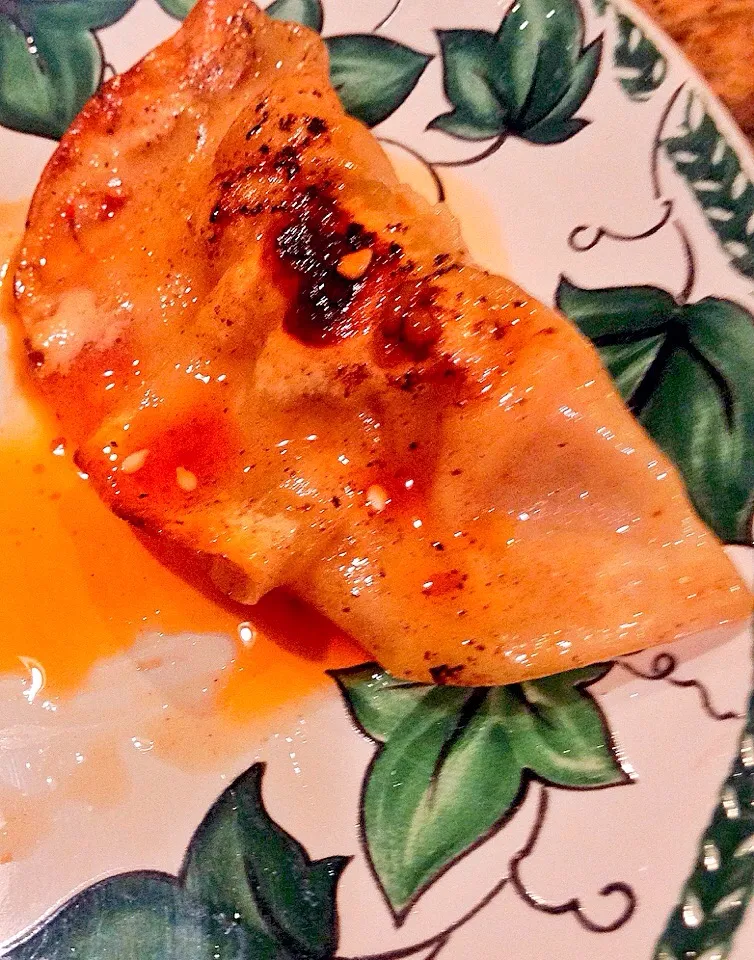 Snapdishの料理写真:gyoza, hot pepper oil|Peter Simonさん