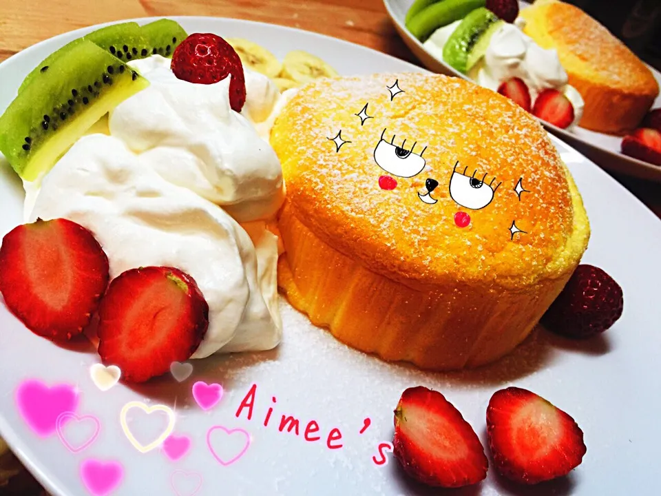 ふわっふわ〜"((∩´︶`∩))"スフレパンケーキ♡♡♡|Aimee(恵唯美)さん