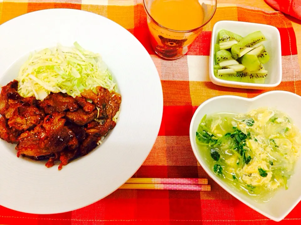 カルビ丼ランチ♡|ちかごはんさん