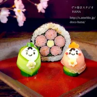 Snapdishの料理写真:『基本のお花とミニキャラおひなさま』