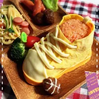 Snapdishの料理写真:ザッキーさんのスニーカーオムライスに挑戦！