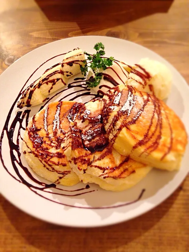 ヨーキーズブランチ！チョコバナナパンケーキ！ひとり至福の時間♡|akiさん