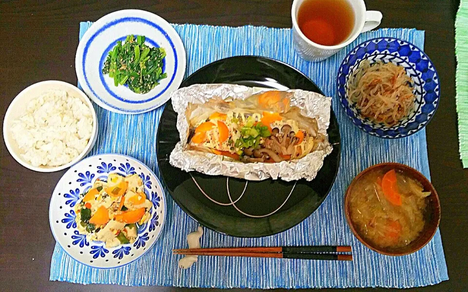 鮭のホイル焼きと和副菜ｽﾞ(*´∀`)ﾉ|pikyuさん