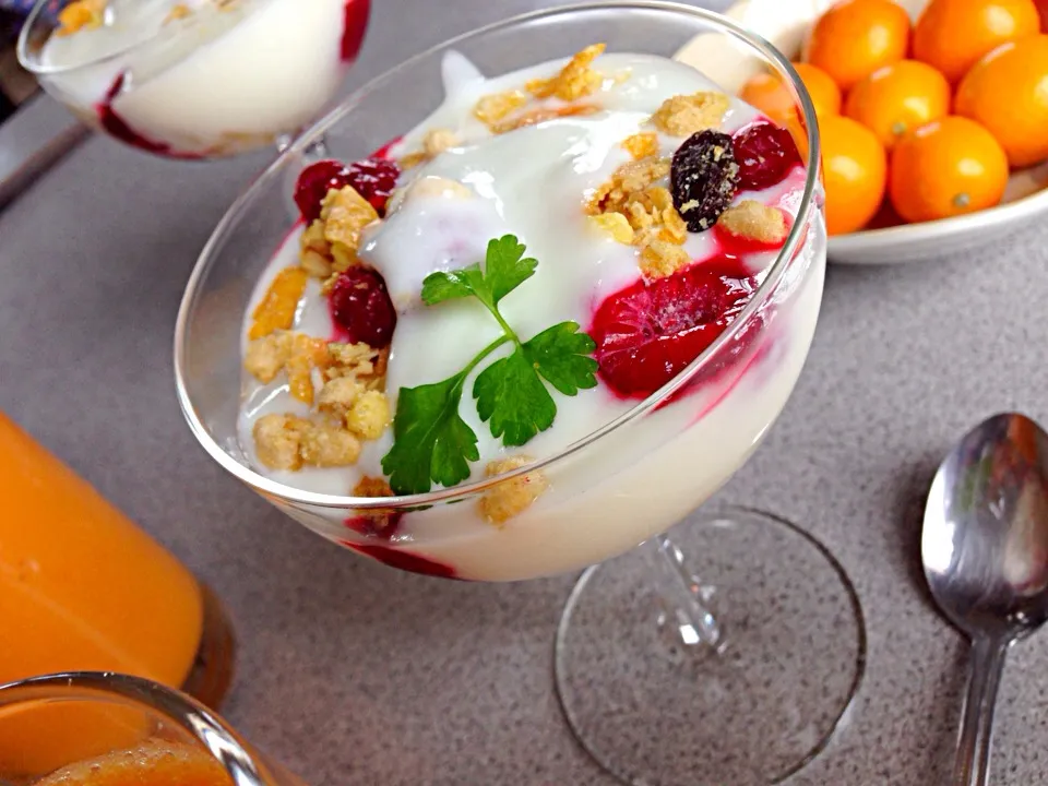 fruit granola yoghurt|viviさん