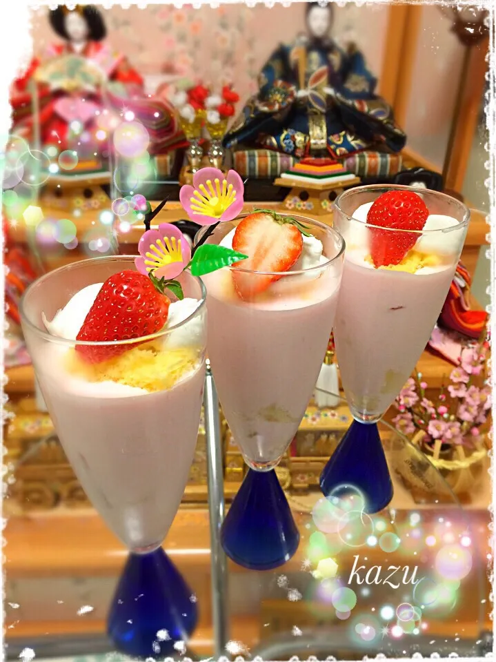 グラス🍓カルピスムースケーキ🎎|kazu★さん