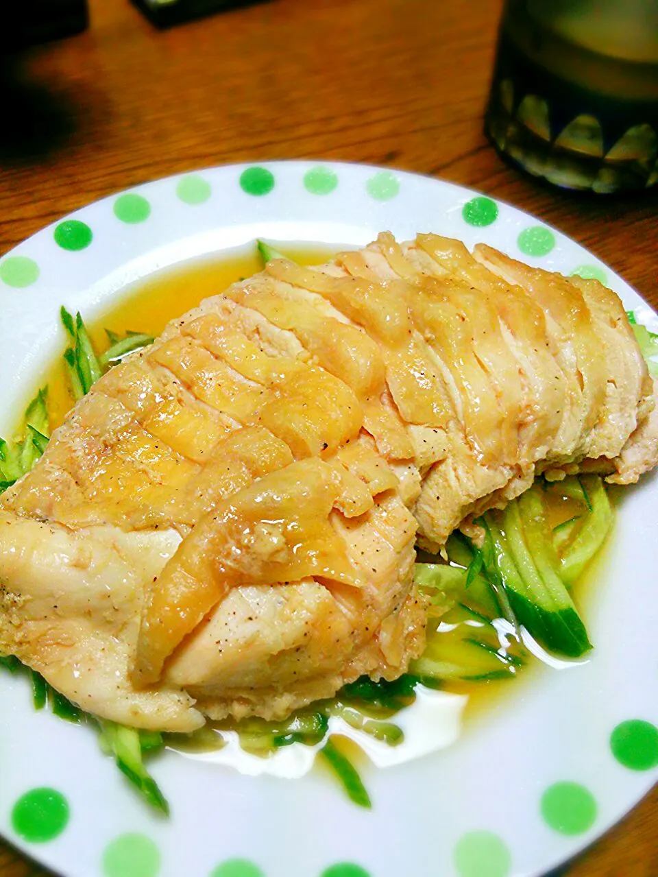 Snapdishの料理写真:鳥むね肉の柔らかレンチン蒸し🍴|ちはるさん