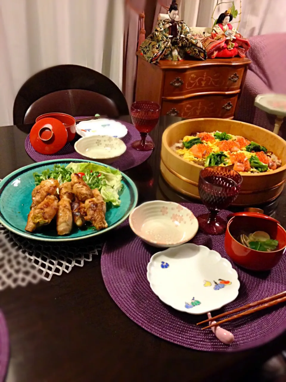 ひな祭りの晩ご飯(*^^*)|青い空さん