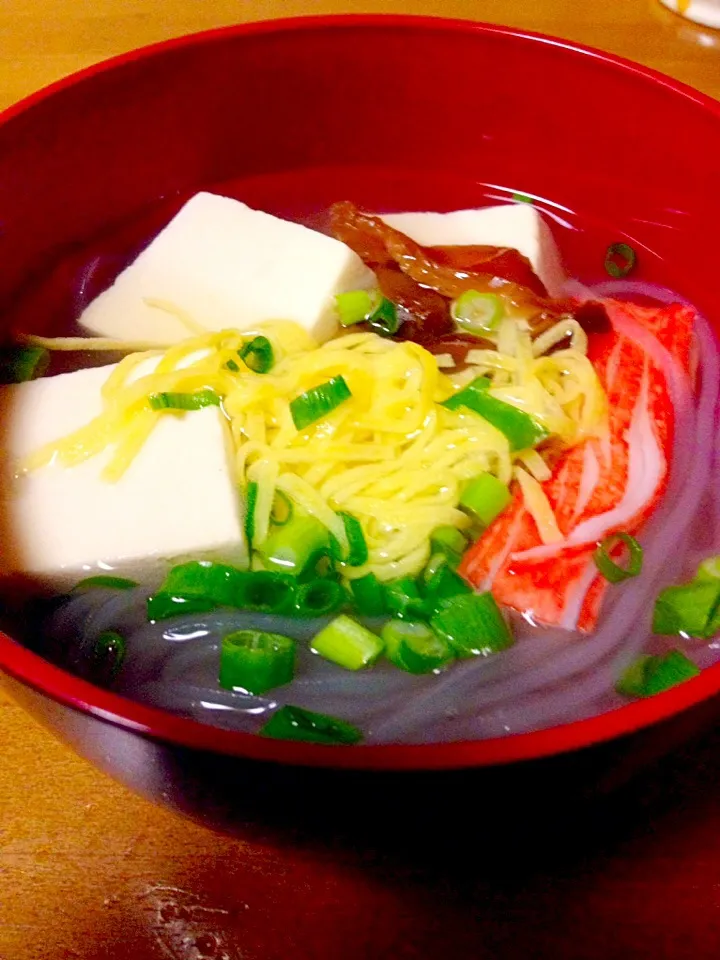 Snapdishの料理写真:マロニーでにゅうめん風お吸い物🍲|まいりさん