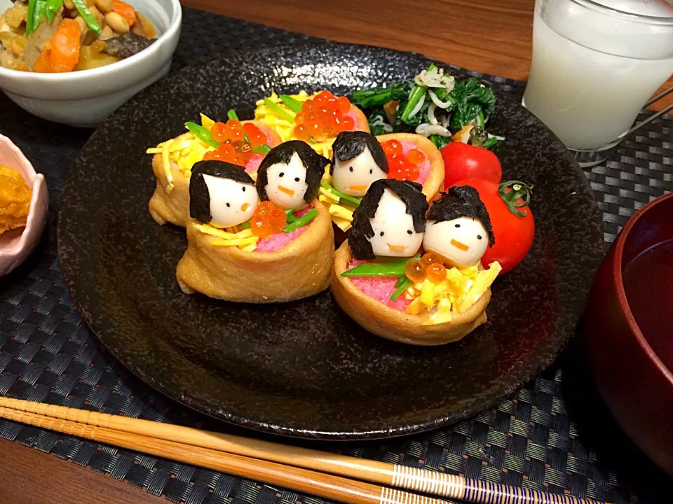 Snapdishの料理写真:娘と作ったお雛様ご飯(^^)☆|mimimimimikiさん