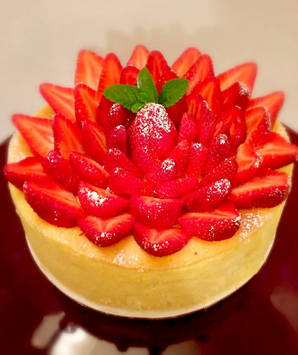 Vanilla Bean New York Cheesecakr with fresh strawberries|Chef Butterflyさん