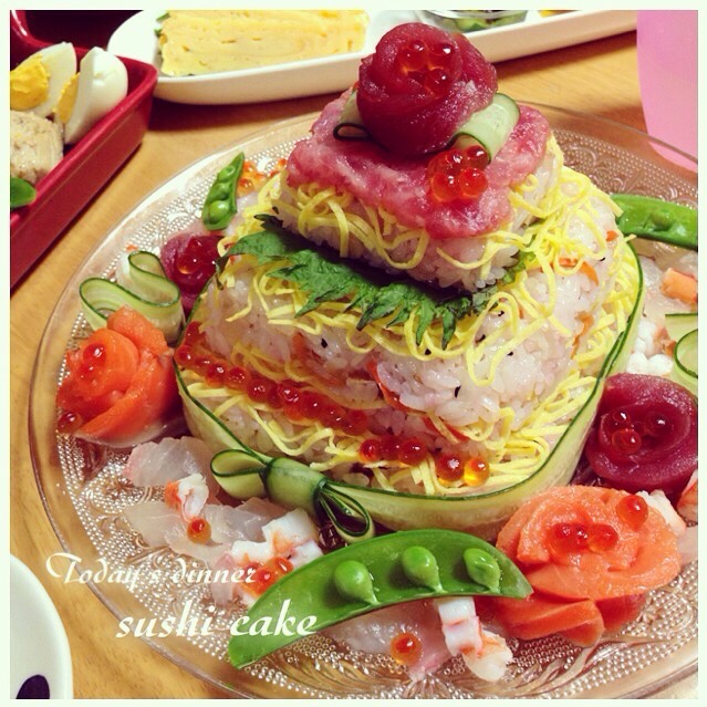 寿司ケーキ三段w 寺cafe Snapdish スナップディッシュ Id Pixaja