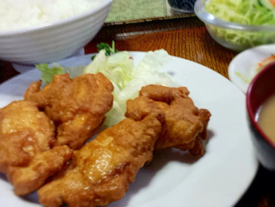 昼ごはん から揚げ定食|ぽんたさん