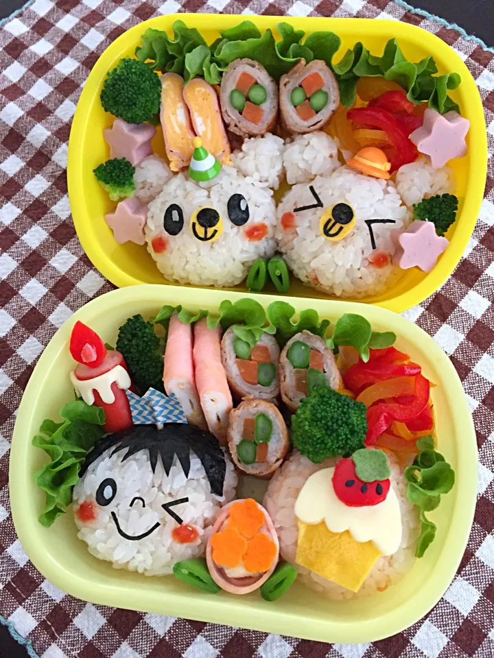 Snapdishの料理写真:もうすぐお誕生日(❁´ω`❁)HAPPY BIRTHDAYお弁当♪♪|Junkoさん