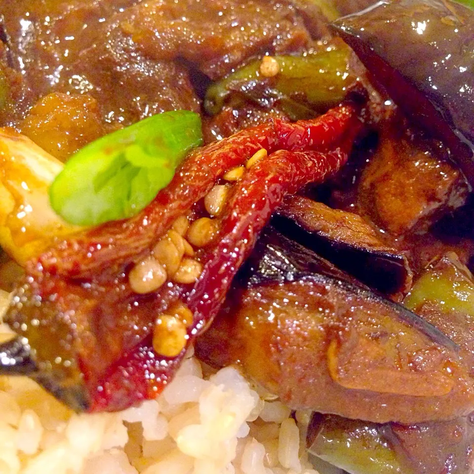 Chicken liver eggplant stirfry|Peter Simonさん