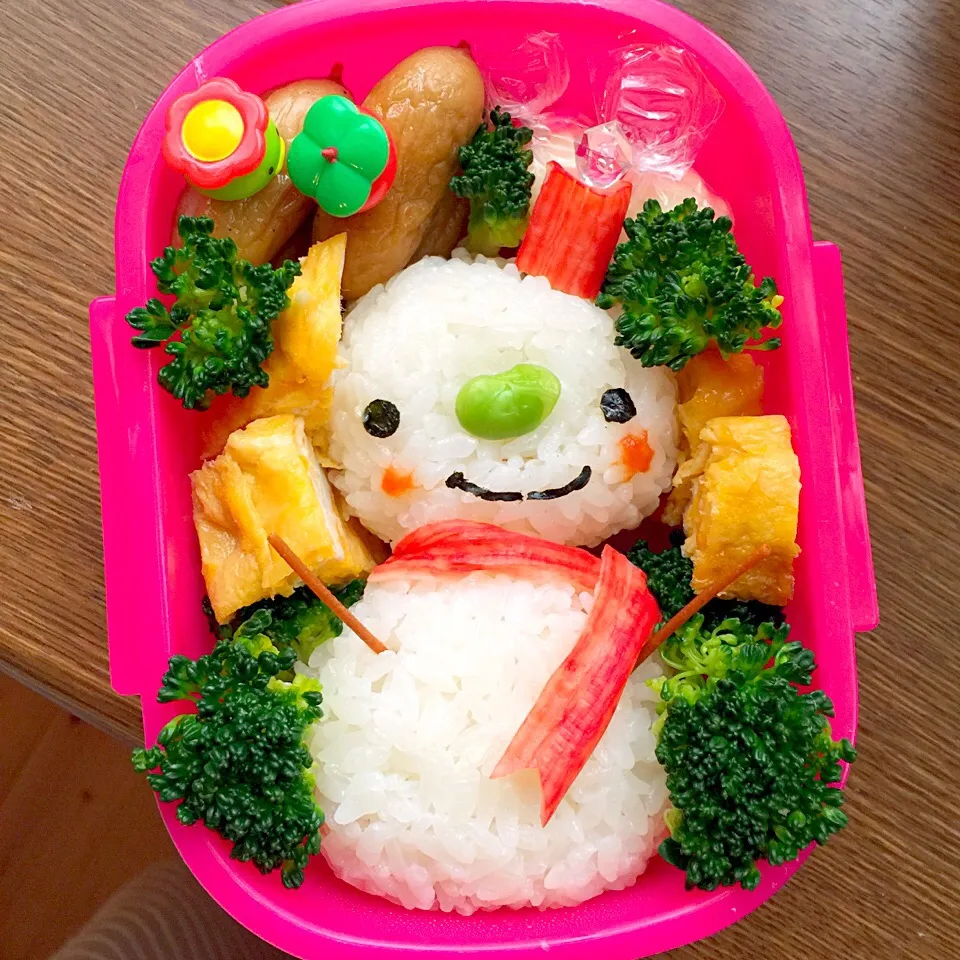 Snapdishの料理写真:雪ダルマ弁当|mipoさん