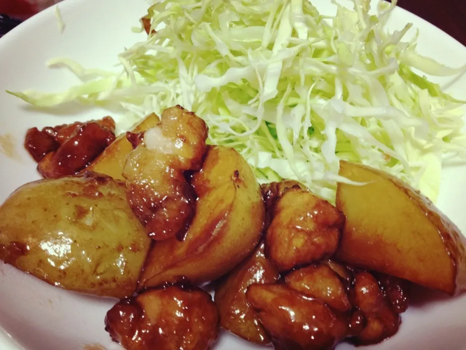 鳥肉とじゃがいもの甘辛煮|gtuさん