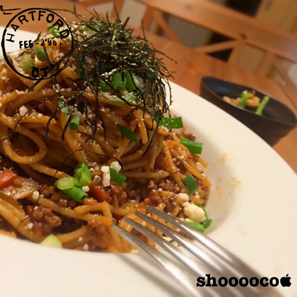 ずっと使いたかった八丁味噌でパスタ。|shoooocoさん