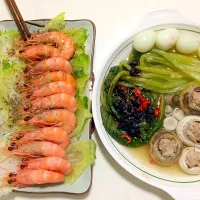 shrimp everyday and mushrooms haha|Bleueさん