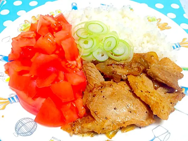 豚肉と玉ねぎの炒めとライス  - Pork & sliced onion stir fry on rice ❤️😋✨|Liezlさん