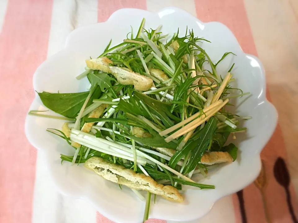 水菜と油揚げのサラダ|しぃたんさん