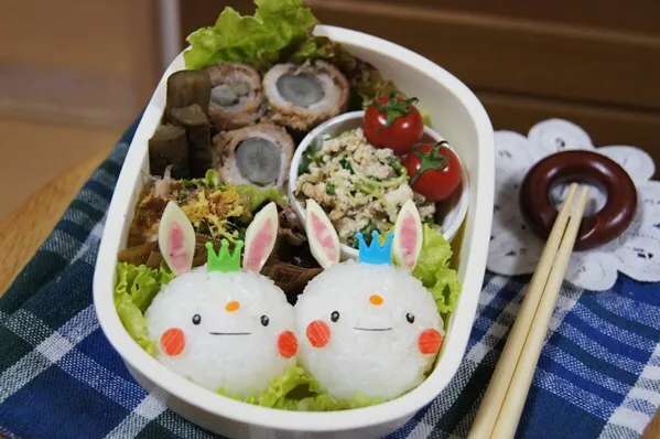 Snapdishの料理写真:うさぎさん弁当！|＊Haruna＊さん