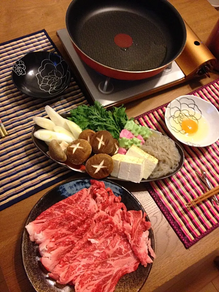 Snapdishの料理写真:今日はすき焼き♥️|Aakkoさん