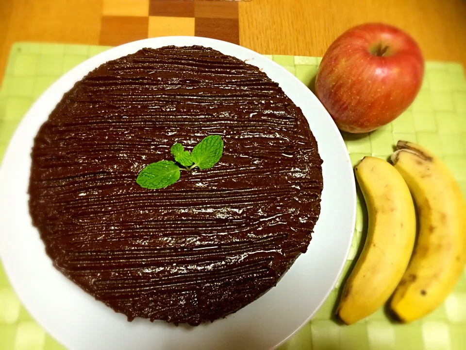 Healthy banana chocolate cake without butter / oil just using the Apple sauce as the substitute ❤️😋✨ craving for chocolate cake no choice but to bake it 🙏😄🌟|Babyluv Cabrera Ocampoさん