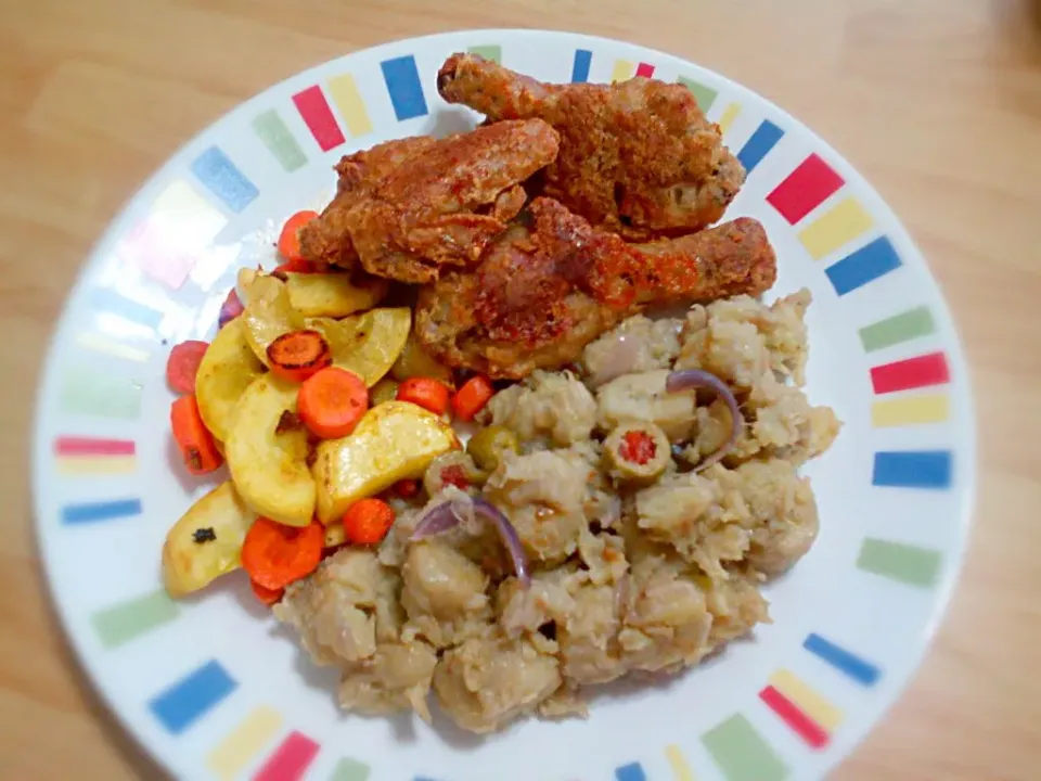 Green Chopped Bananas, Vegetables & Baked Chicken|Yari Gonzálezさん