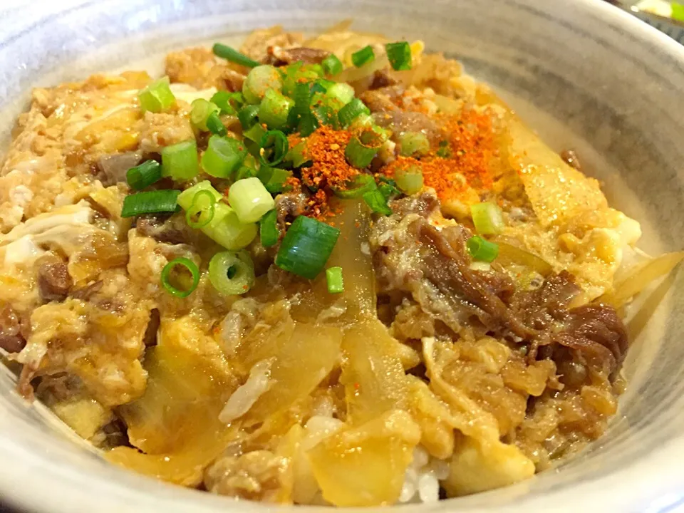 たま一の肉丼セット600円じゃけん|たぁちさん