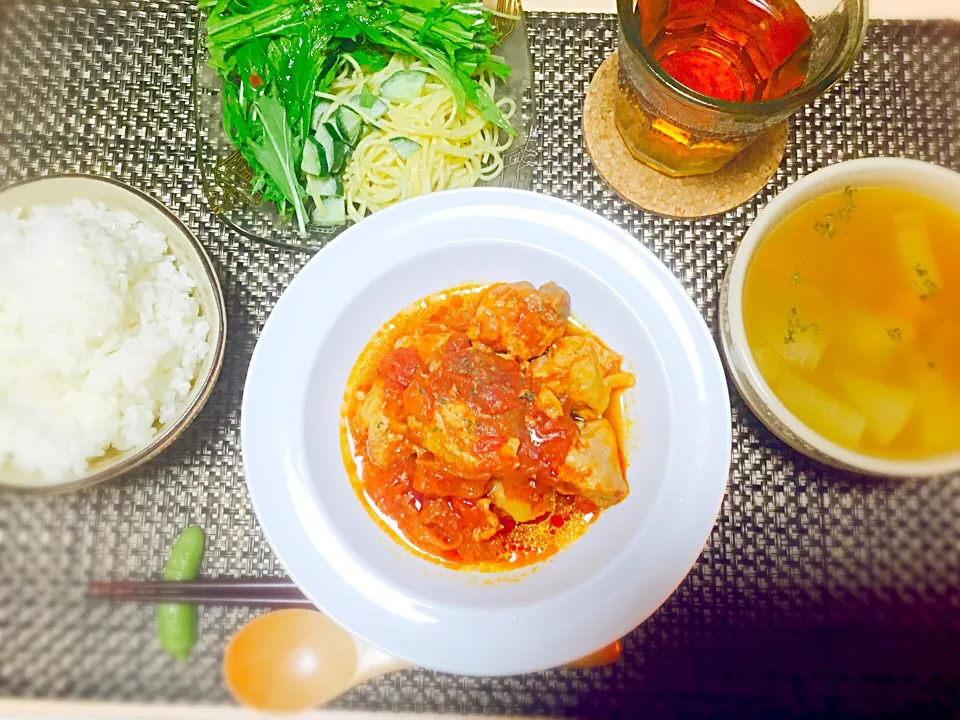 炊飯器でチキンのトマト煮込み|(*/▽＼*)さん