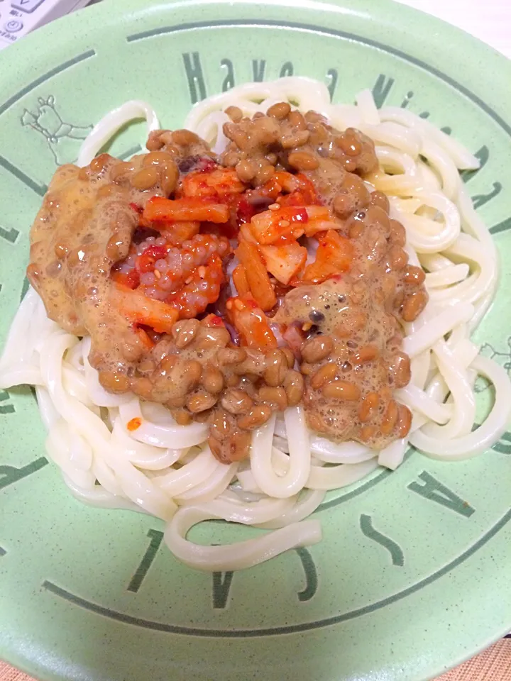 Snapdishの料理写真:納豆タコキムチうどん|himari☺︎さん