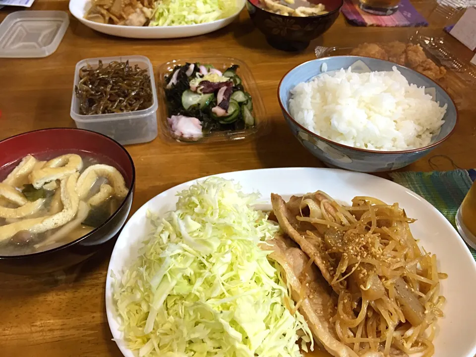 豚生姜焼き、イカナゴの釘煮(^o^)|すかラインさん