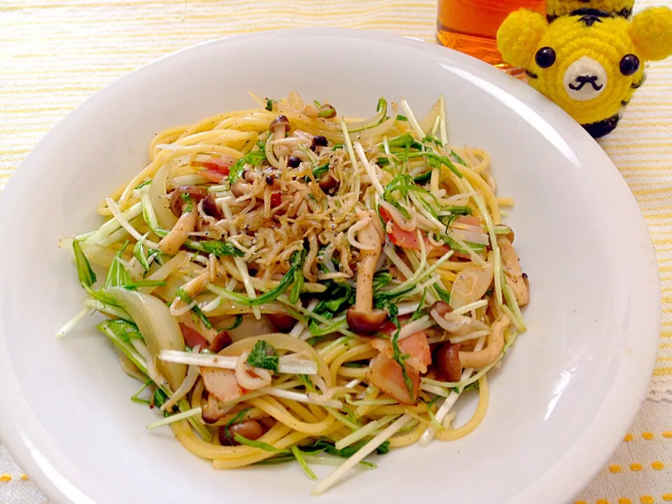 じゃこと水菜の和風パスタ|いちこさん