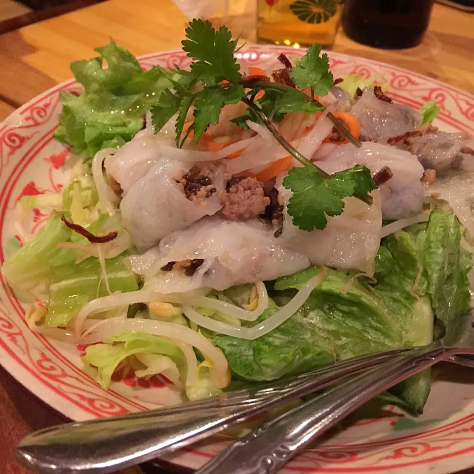 Snapdishの料理写真:豚ひき肉巻き蒸し春巻きのサラダ♡|Mehco Coconutvanillaさん