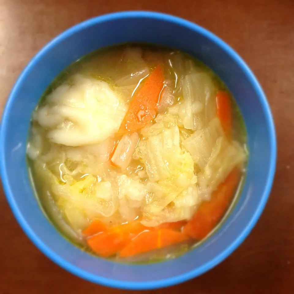 Snapdishの料理写真:Veggie Soup with Gyoza Dumplings 餃子入り野菜スープ|Mama Kathi Dinerさん