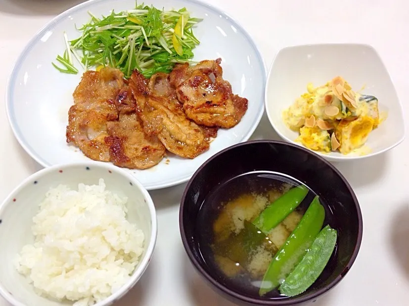 豚の生姜焼き定食作ってみました꒰◍'౪`◍꒱۶✧˖|tsukkiさん