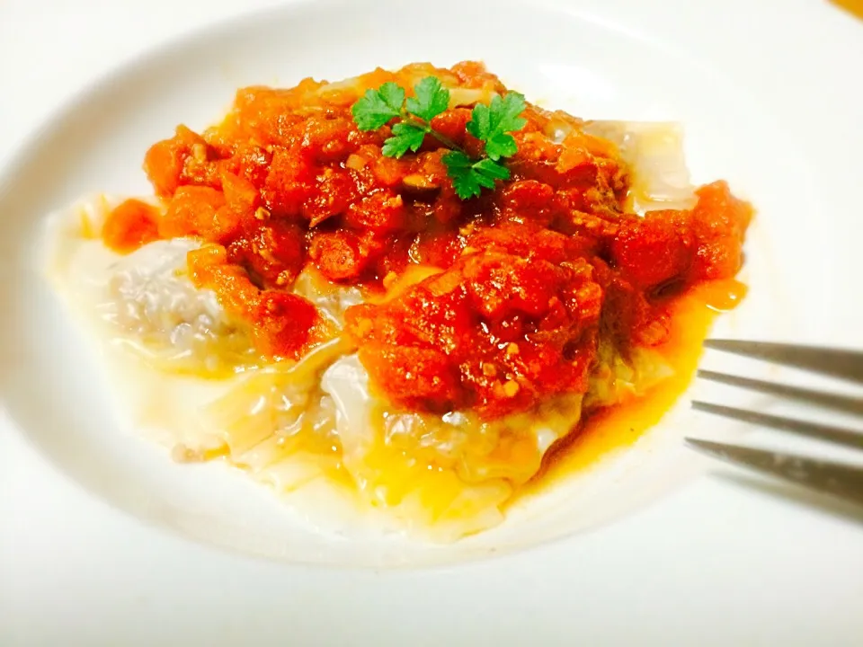 Home made ravioli tomato sauace|Masakiさん