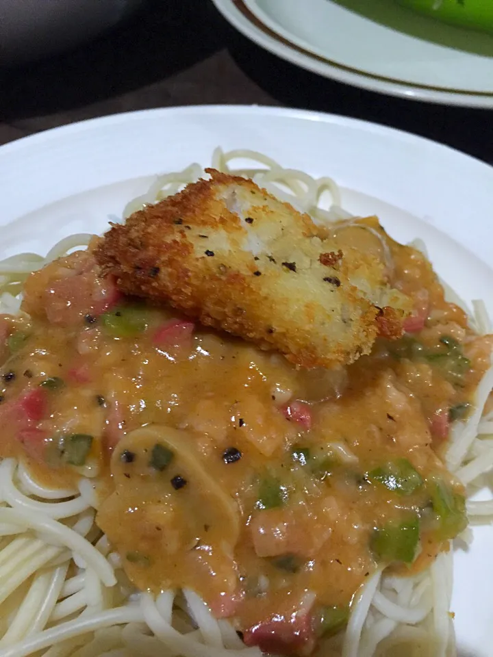 Cream Dory Pasta with mushroom|maricion martiresさん