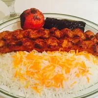 Snapdishの料理写真:Chicken Koobideh Kabab and Yogurt drink @ Raffis Place in Glendale|Natsuko Bayさん