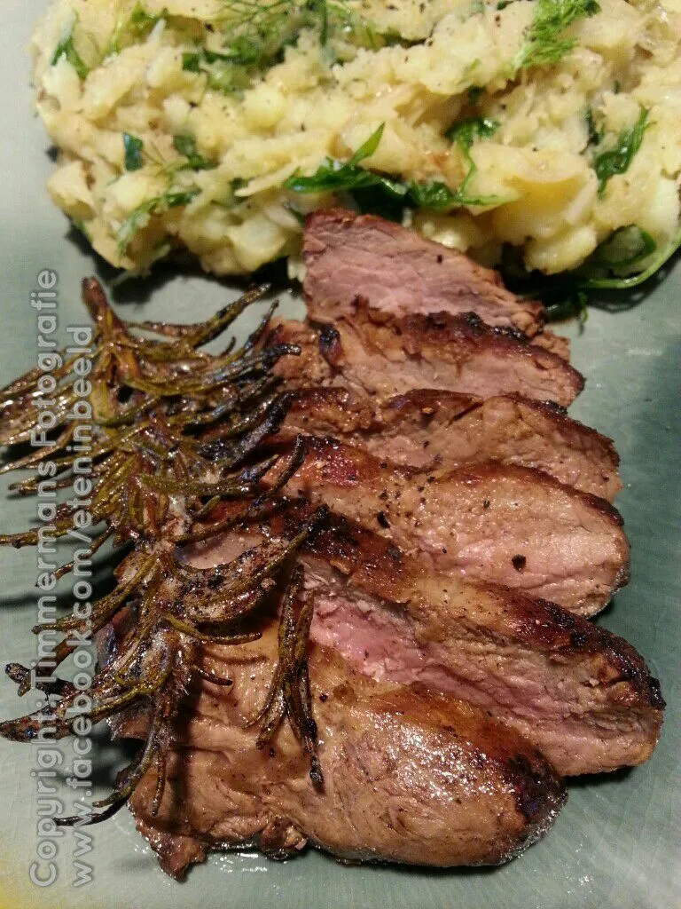 Lamb rump steak with mizuna-fennel-mash|Frank&Jolanda - Eteninbeeldさん